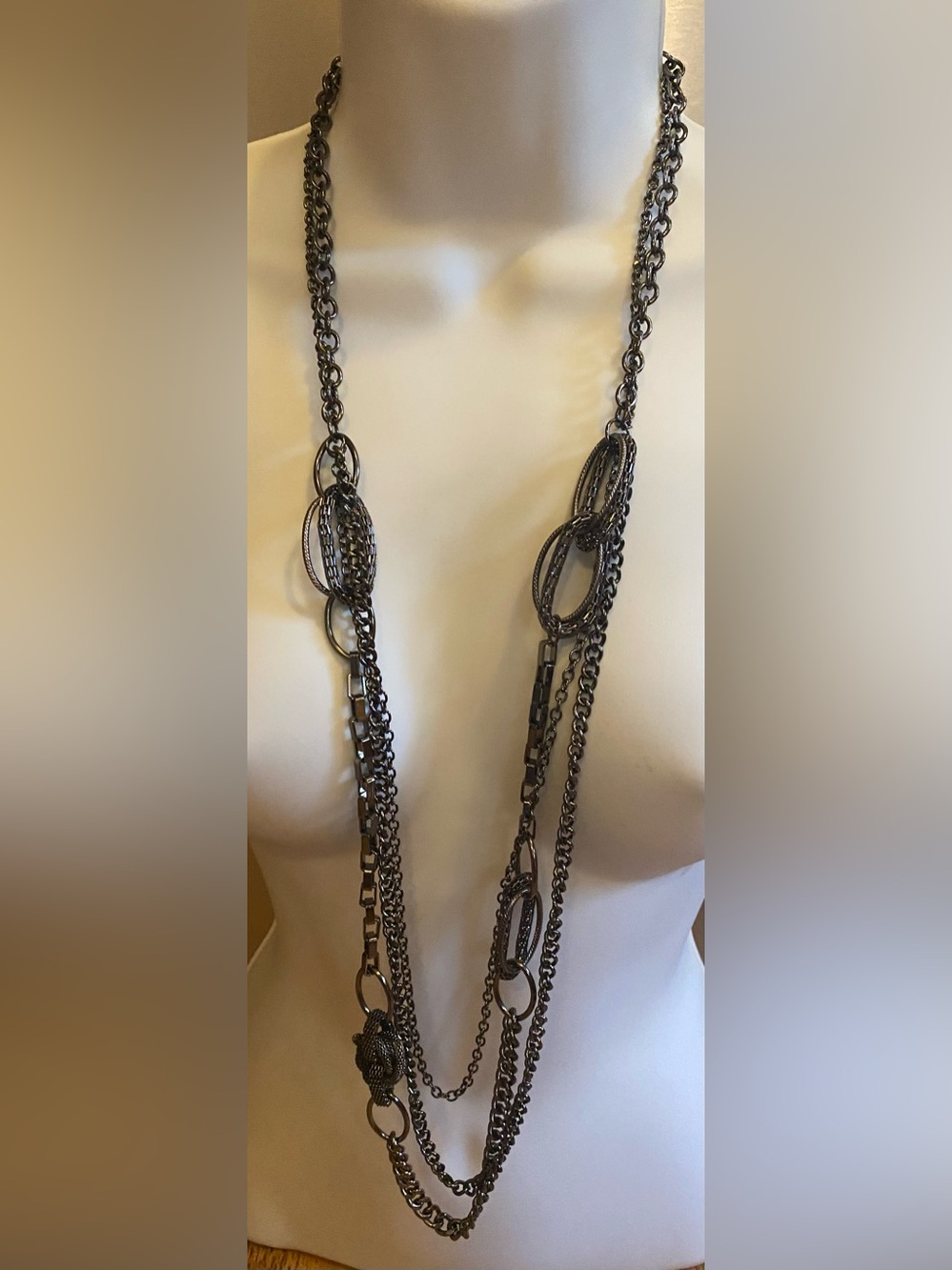 Premier Designs Urbanite Multi Strand
Gunmetal Chain Necklace